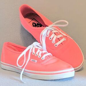 Vans Women's Sneakers in Bright Coral and White